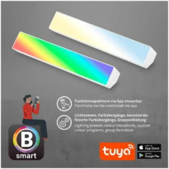 Brilo B Smart LED-Leuchte Wallwasher Muro S Weiss 9 W / 850 Lm Inkl. Fernbedienu -Lampen & Leuchten affär 563935 8