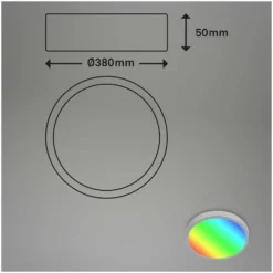 Brilo Deckenleuchte Runa RGB Silberfarben 22 W / 2'900 Lm Inkl. Fernbedienung 9 Brilo Deckenleuchte Runa RGB Silberfarben 22 W / 2'900 Lm Inkl. Fernbedienung -Lampen & Leuchten affär 563936 4