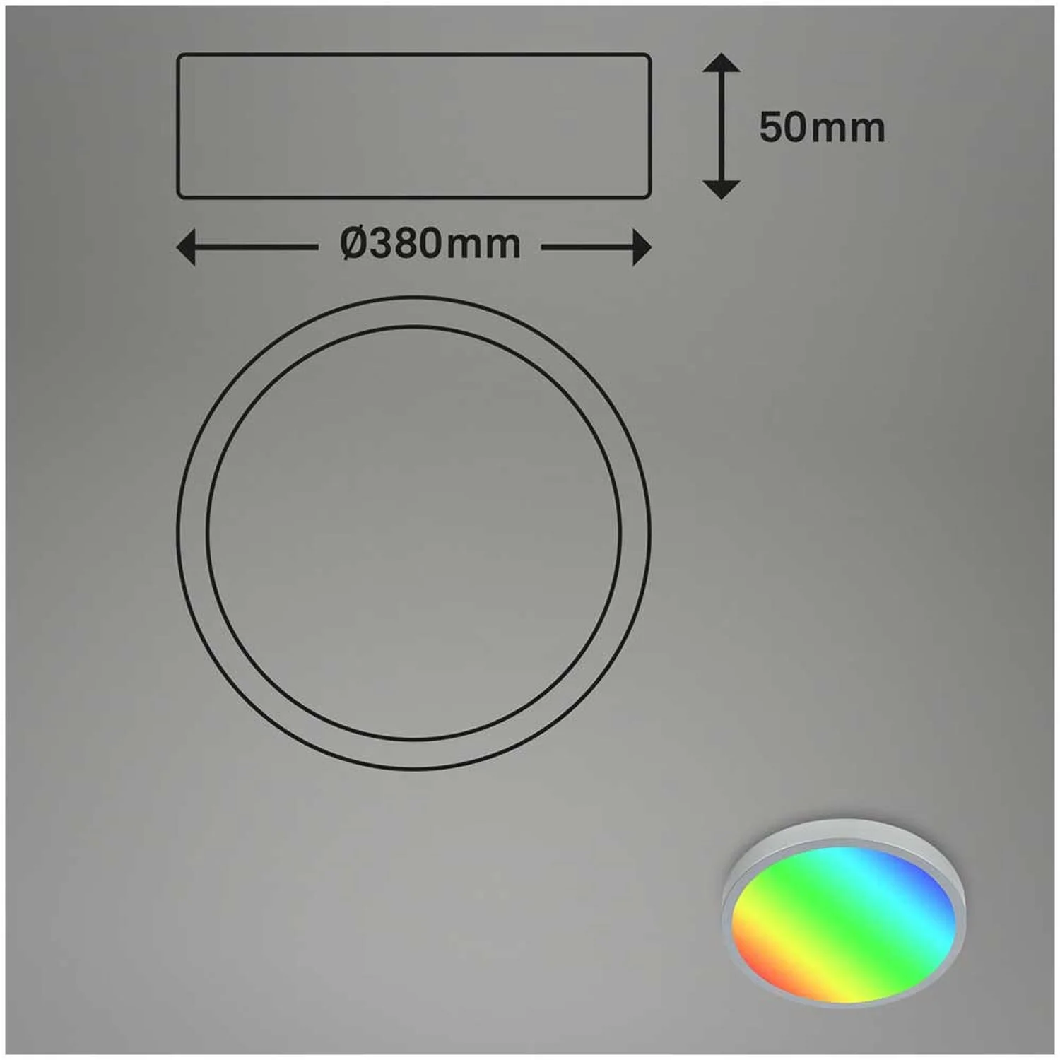 Brilo Deckenleuchte Runa RGB Silberfarben 22 W / 2'900 Lm Inkl. Fernbedienung 4 Brilo Deckenleuchte Runa RGB Silberfarben 22 W / 2'900 Lm Inkl. Fernbedienung – Bild 4