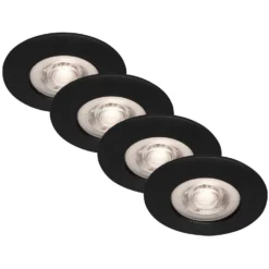 Brilo Einbauleuchte Modul Kulana Matt Schwarz 4,9W / 480 Lm / 4 Stk.