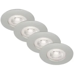 Brilo Einbauleuchte Modul Kulana Dimmbar Matt Chrom 4,9 W / 480 Lm / 4 Stk.