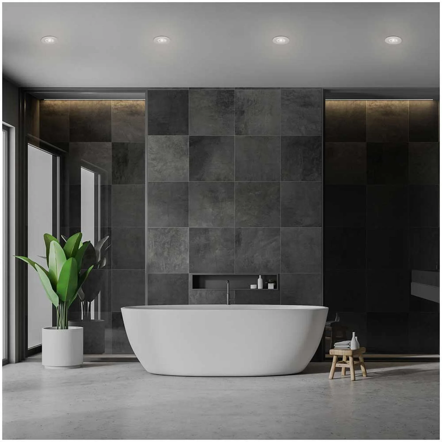 Brilo Einbauleuchte Modul Kulana Dimmbar Matt Chrom 4,9 W / 480 Lm / 4 Stk. 2 Brilo Einbauleuchte Modul Kulana Dimmbar Matt Chrom 4,9 W / 480 Lm / 4 Stk. – Bild 2