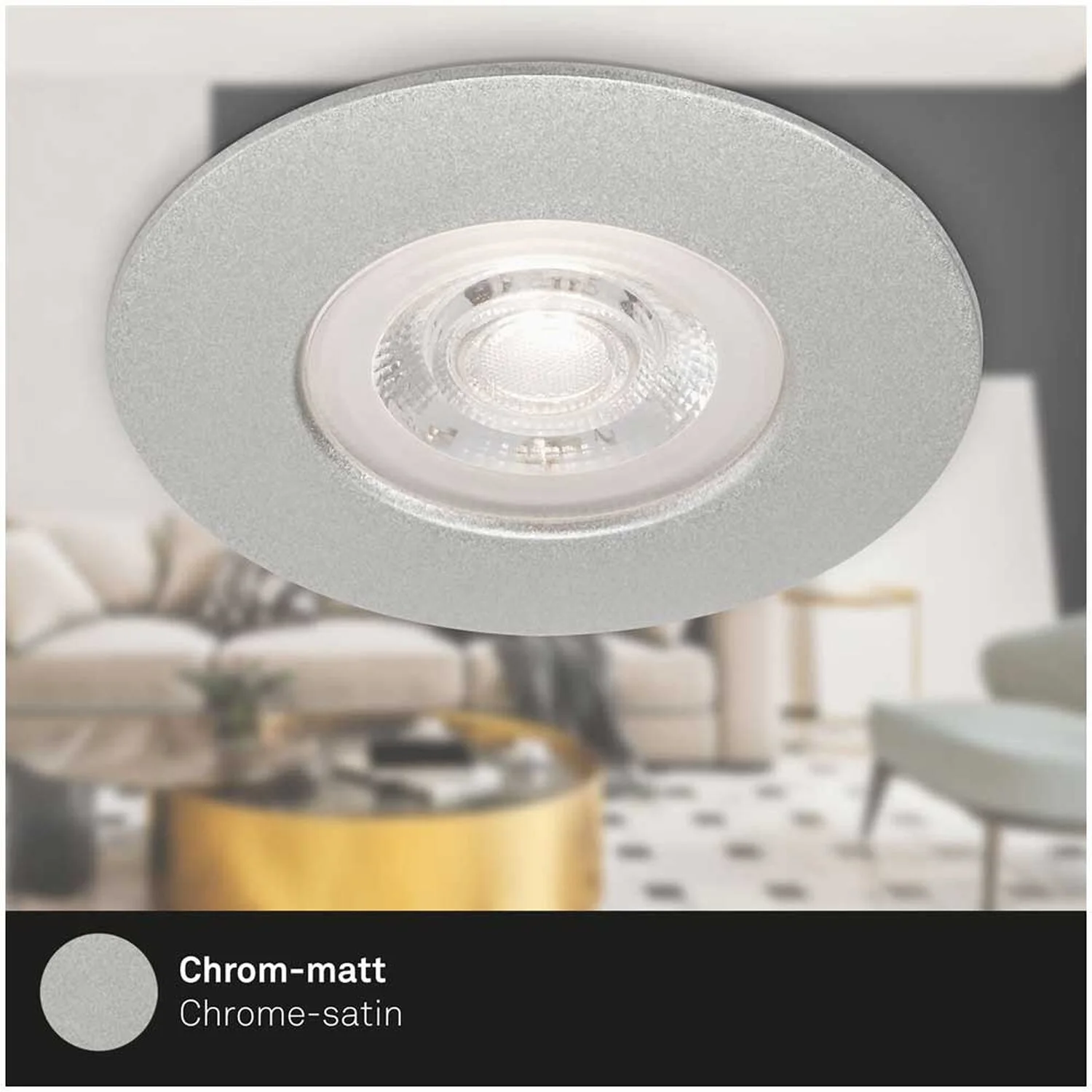 Brilo Einbauleuchte Modul Kulana Dimmbar Matt Chrom 4,9 W / 480 Lm / 4 Stk. 5 Brilo Einbauleuchte Modul Kulana Dimmbar Matt Chrom 4,9 W / 480 Lm / 4 Stk. – Bild 5