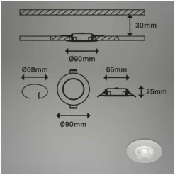 Brilo Einbauleuchte Modul Kulana Dimmbar Matt Chrom 4,9 W / 480 Lm / 4 Stk. 20 Brilo Einbauleuchte Modul Kulana Dimmbar Matt Chrom 4,9 W / 480 Lm / 4 Stk. -Lampen & Leuchten affär 563948 6