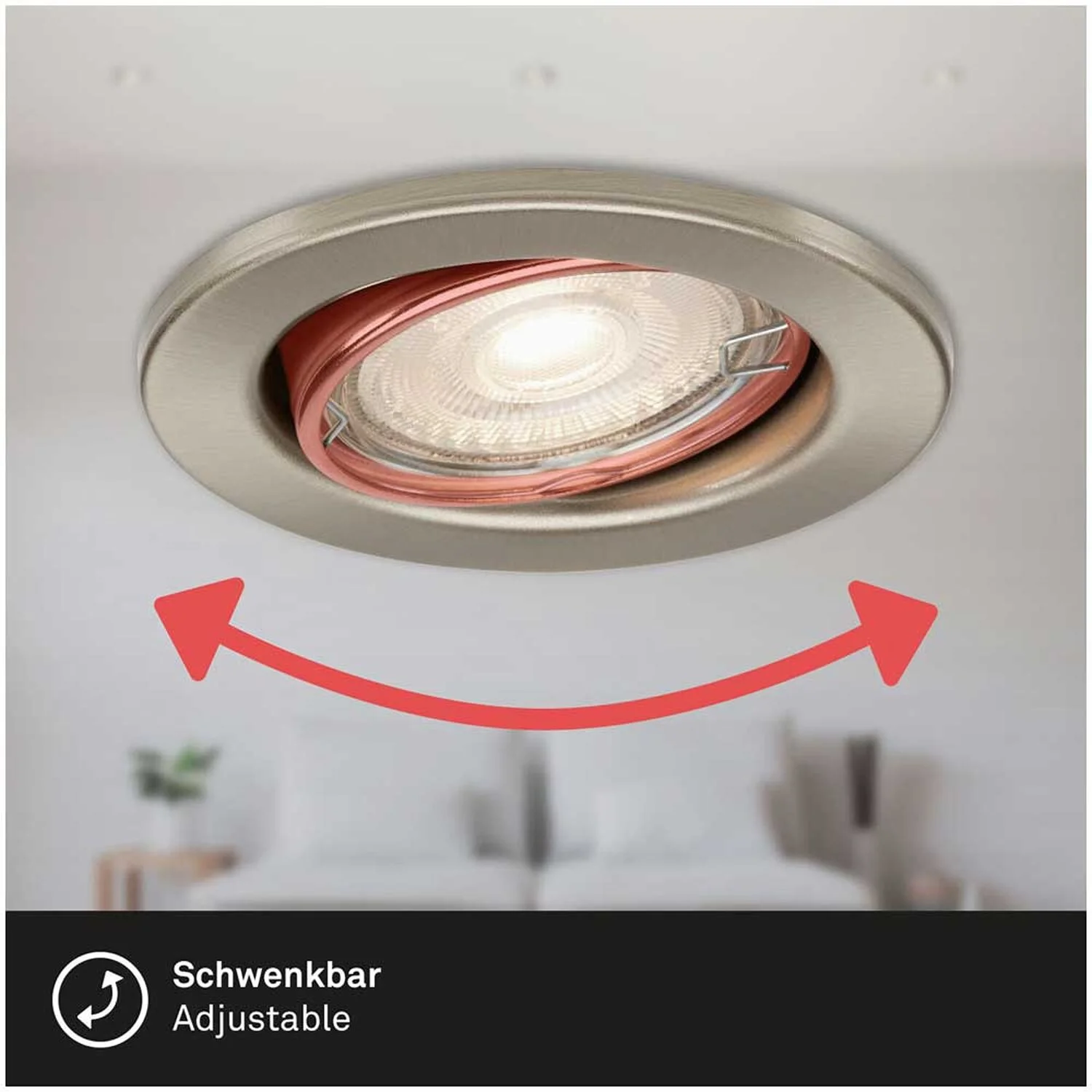 Brilo Einbauleuchte GU10 Slide Matt Nickel GU10 / 5 W / 460 Lm / 5 Stk. 5 Brilo Einbauleuchte GU10 Slide Matt Nickel GU10 / 5 W / 460 Lm / 5 Stk. – Bild 5