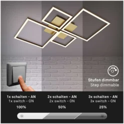 Brilo Deckenleuchte Frame Goldfarben 44 W / 4'000 Lm -Lampen & Leuchten affär 563953 8