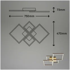 Brilo Deckenleuchte Frame Goldfarben 44 W / 4'000 Lm -Lampen & Leuchten affär 563953 9