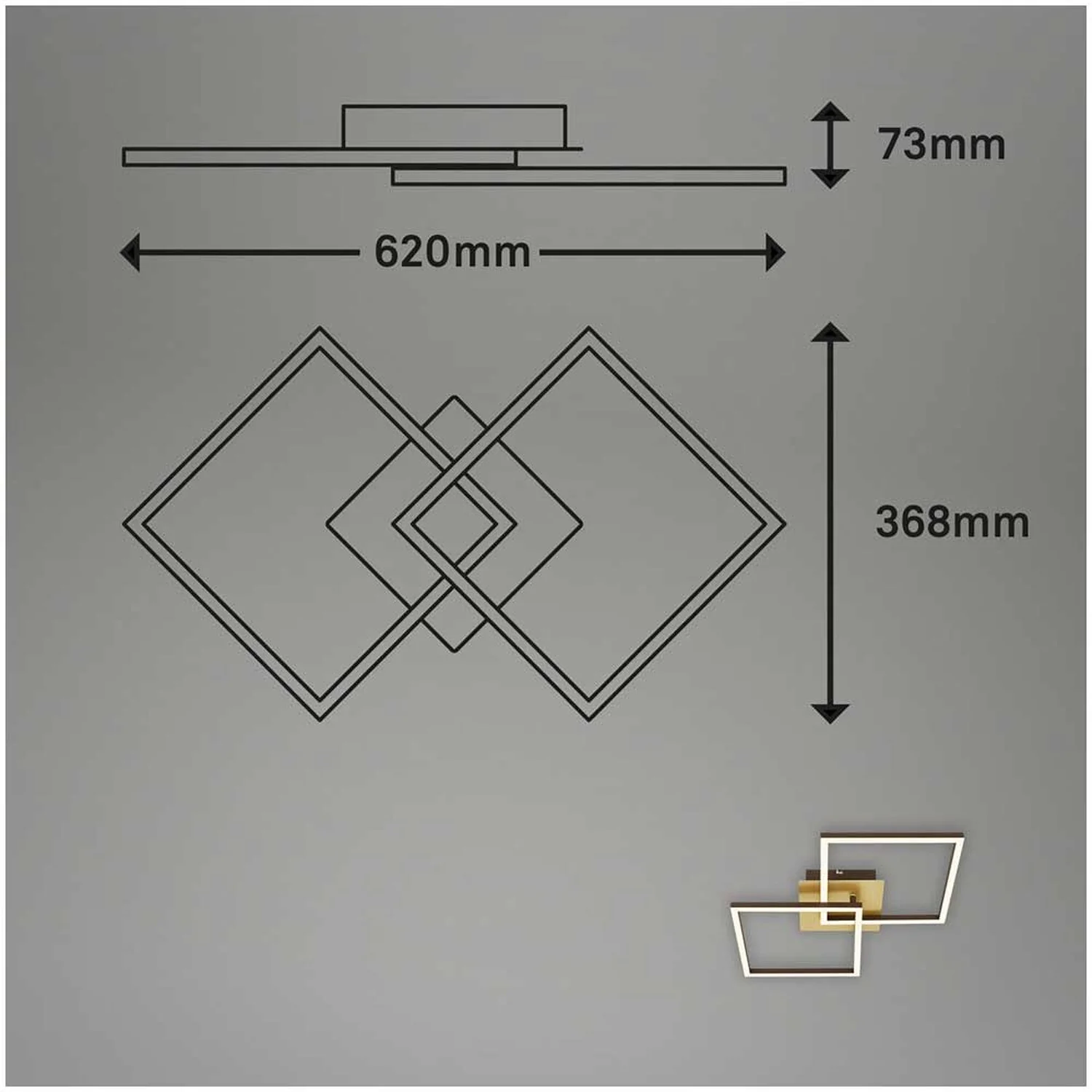 Brilo Deckenleuchte Frame Goldfarben 24 W / 1'800 Lm 8 Brilo Deckenleuchte Frame Goldfarben 24 W / 1'800 Lm – Bild 8