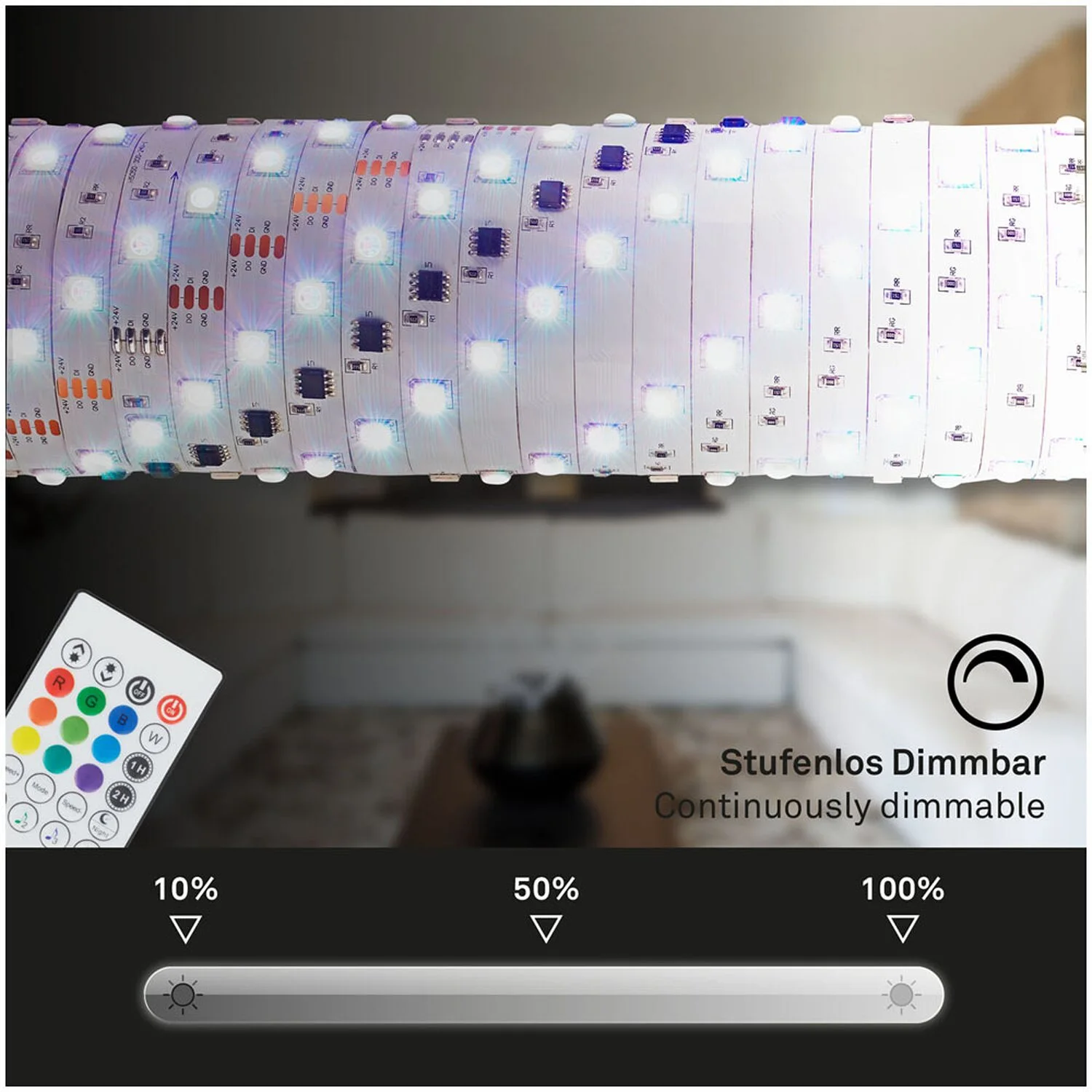 Brilo LED-Band Magic Mit Musiksensor 90 LEDs / 3 M / 12 W Inkl. Fernbedienung 3 Brilo LED-Band Magic Mit Musiksensor 90 LEDs / 3 M / 12 W Inkl. Fernbedienung – Bild 3