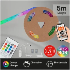 Brilo B Smart LED-Band Magic Mit Musiksensor 150 LEDs / 5 M / 18 W Inkl. Fernbed -Lampen & Leuchten affär 563959 8