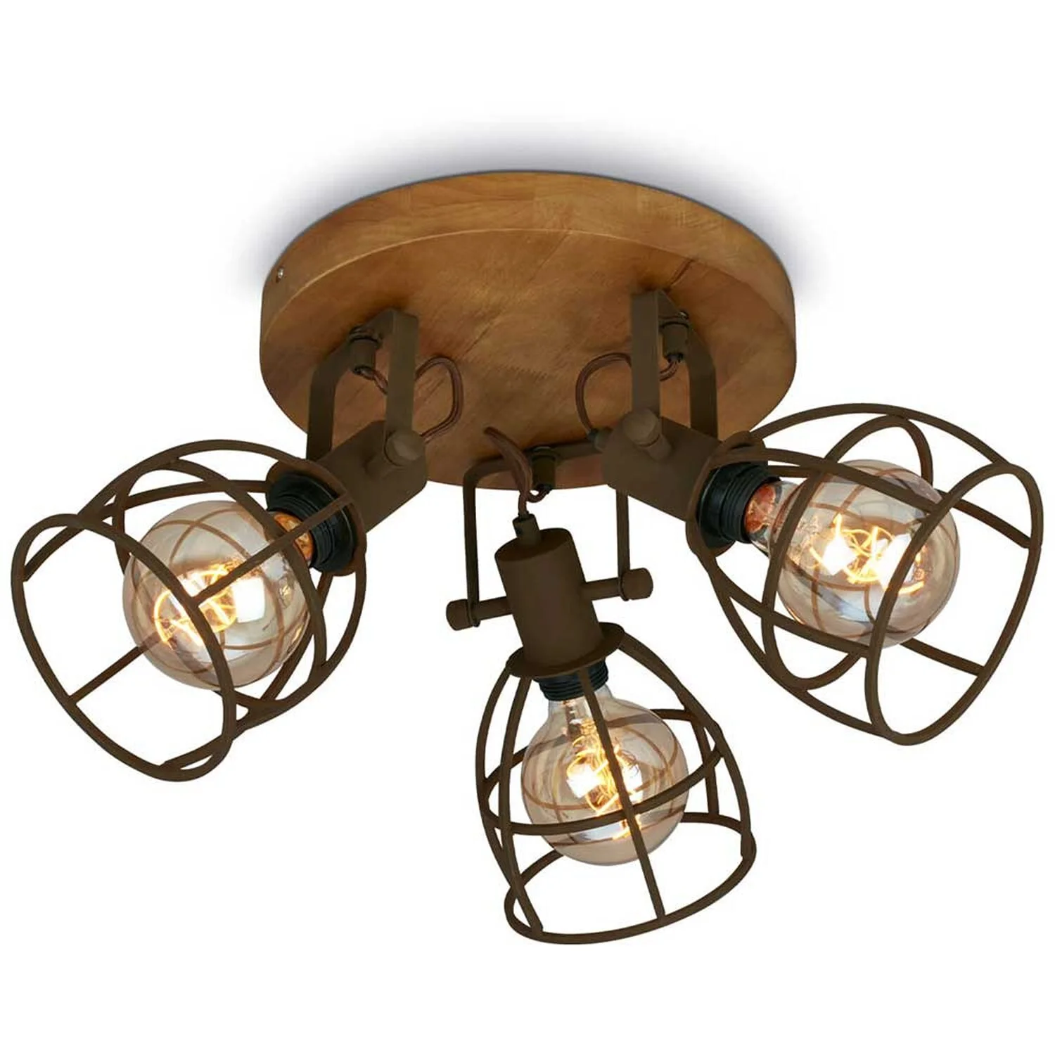 Brilo Spots Korbo 3 X E27 Braun 1 Brilo Spots Korbo 3 X E27 Braun