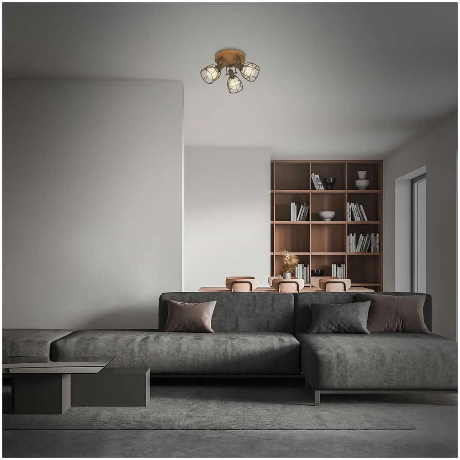 Brilo Spots Korbo 3 X E27 Braun 3 Brilo Spots Korbo 3 X E27 Braun – Bild 3