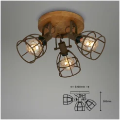 Brilo Spots Korbo 3 X E27 Braun 9 Brilo Spots Korbo 3 X E27 Braun -Lampen & Leuchten affär 563967 5