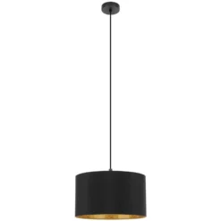 Eglo Pendelleuchte Zaragoza E 27 Ø 38 Cm Stahl / Textil 40 W