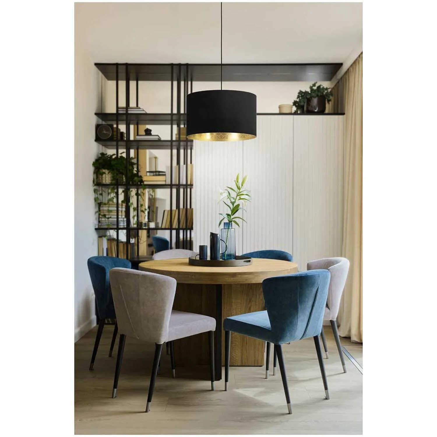 Eglo Pendelleuchte Zaragoza E 27 Ø 38 Cm Stahl / Textil 40 W 2 Eglo Pendelleuchte Zaragoza E 27 Ø 38 Cm Stahl / Textil 40 W – Bild 2