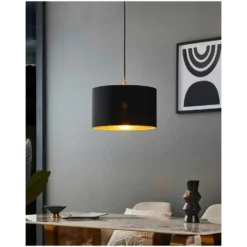 Eglo Pendelleuchte Zaragoza E 27 Ø 38 Cm Stahl / Textil 40 W 5 Eglo Pendelleuchte Zaragoza E 27 Ø 38 Cm Stahl / Textil 40 W -Lampen & Leuchten affär 564877 3