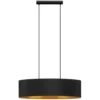 Eglo Pendelleuchte Zaragoza E27 Stahl / Textil Schwarz / Gold 2 X 40 W