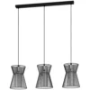 Eglo Pendelleuchte Maseta E 27 Stahl / Rauchglas 3 X 40 W