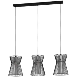 Eglo Pendelleuchte Maseta E 27 Stahl / Rauchglas 3 X 40 W