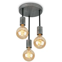 Briloner Deckenleuchte Henga Antik-Silber Ø 190 Mm / 3 X E27 / Max. 60 W