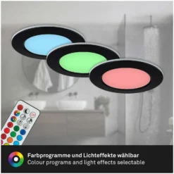 Briloner LED-Einbauleuchten-Set Fungo Color IP65 Schwarz 3 X LED / 4,8 W -Lampen & Leuchten affär 565501 9