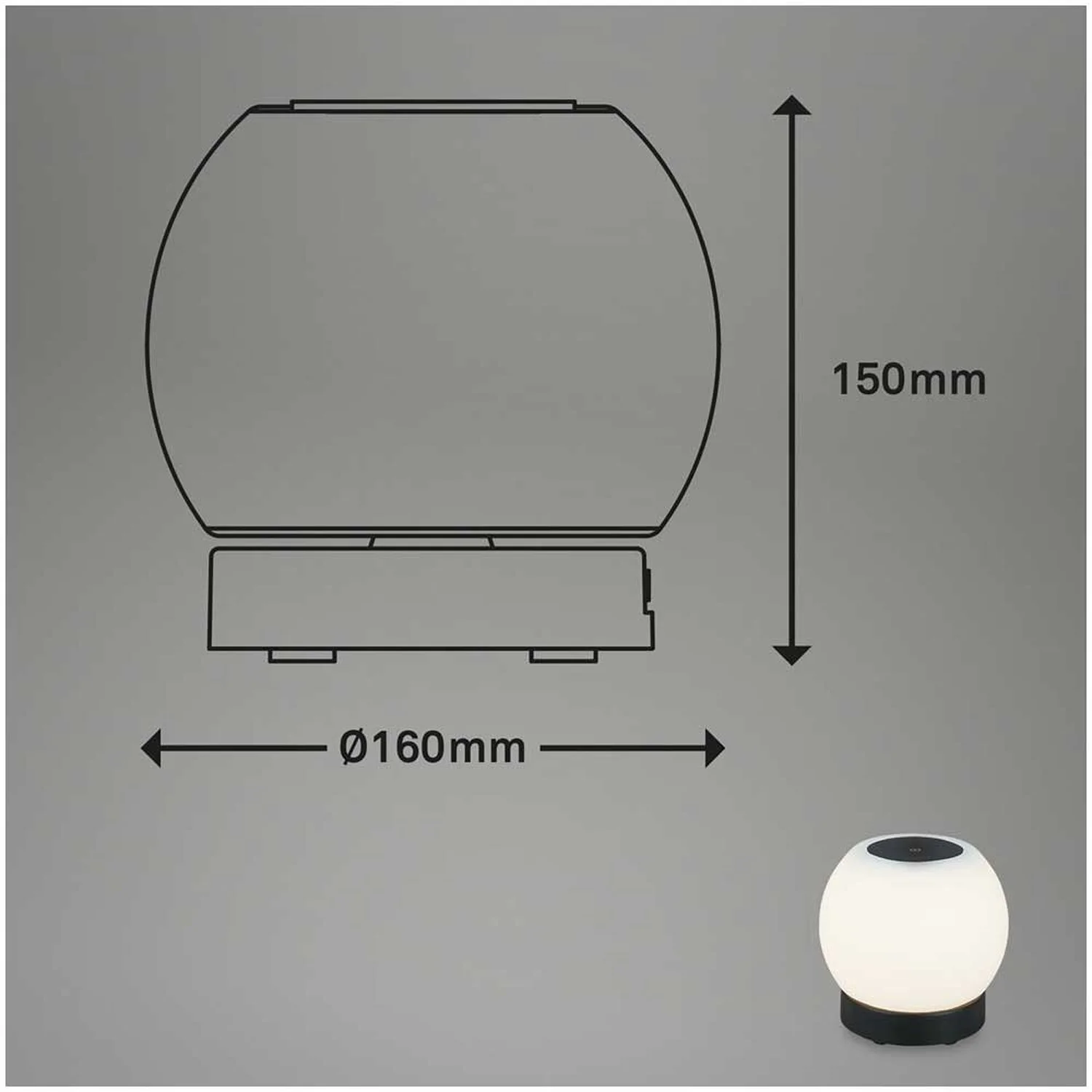 Brilo Mobiles Licht Poka Schwarz Ø 16 Cm / 1 X LED / 3 W 8 Brilo Mobiles Licht Poka Schwarz Ø 16 Cm / 1 X LED / 3 W – Bild 8