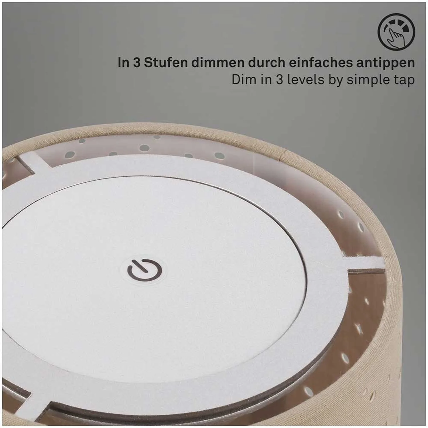 Brilo Akku-Tischleuchte Lole Taupe 1 X LED / 3 W 4 Brilo Akku-Tischleuchte Lole Taupe 1 X LED / 3 W – Bild 4