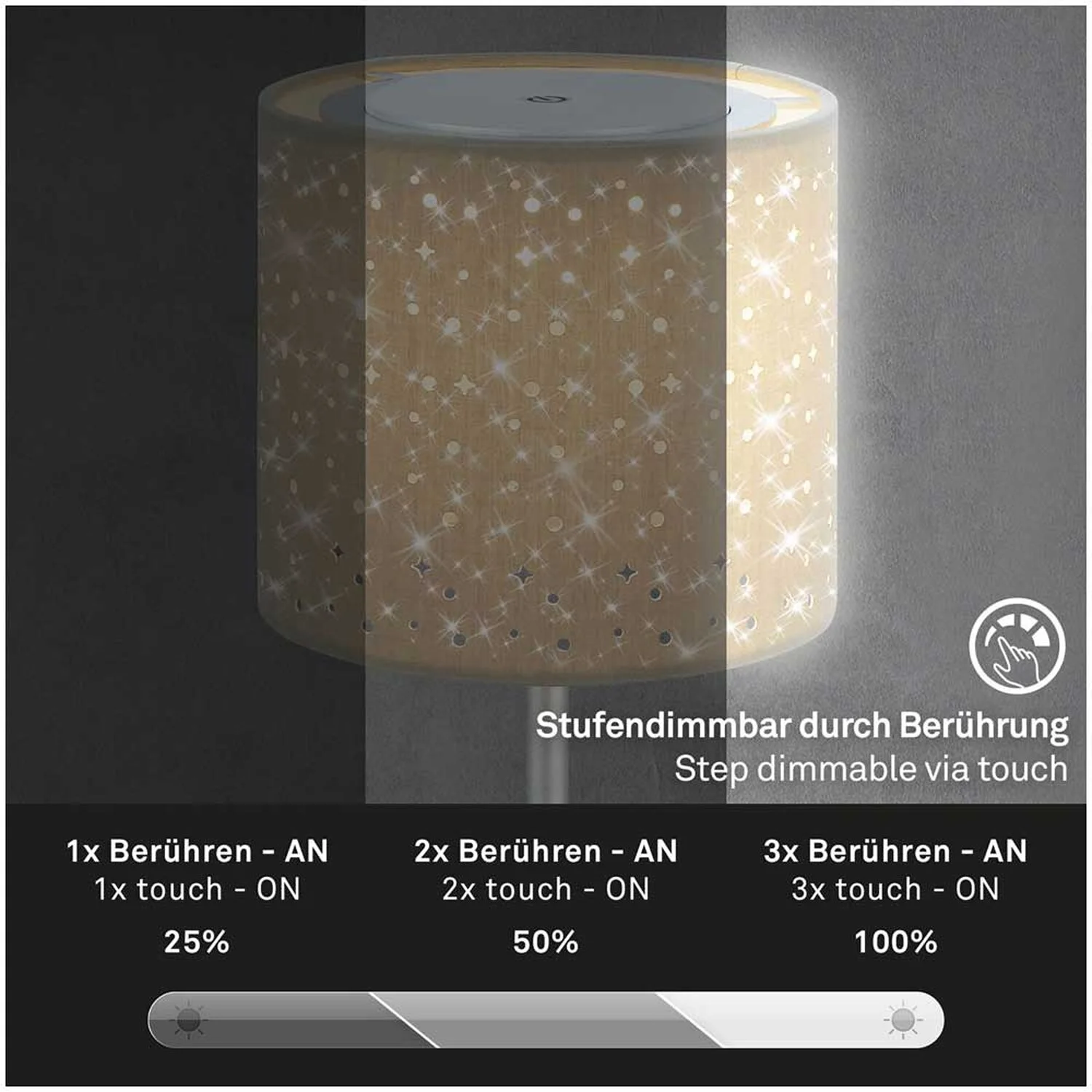 Brilo Akku-Tischleuchte Lole Taupe 1 X LED / 3 W 5 Brilo Akku-Tischleuchte Lole Taupe 1 X LED / 3 W – Bild 5