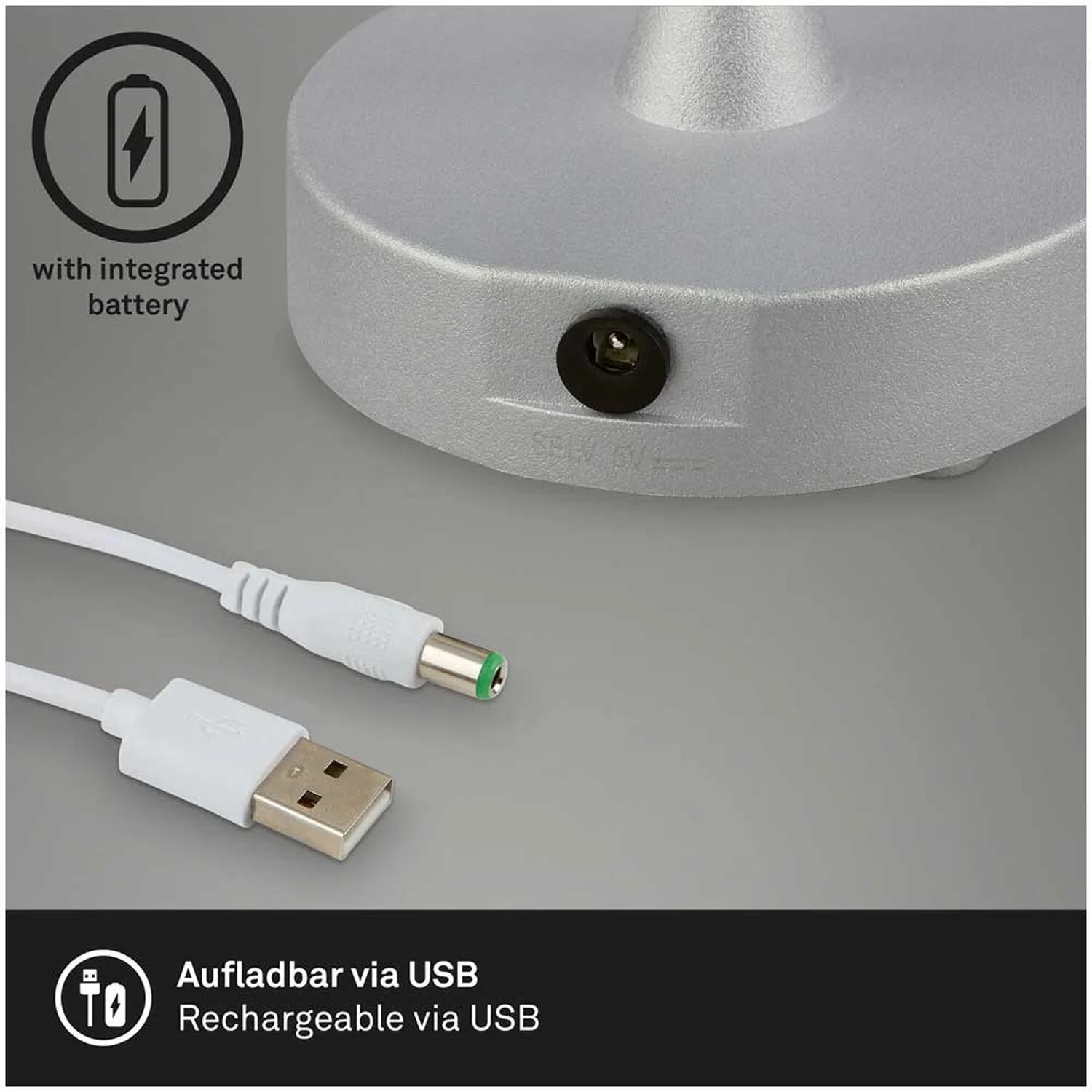 Brilo Akku-Tischleuchte Lole Taupe 1 X LED / 3 W 6 Brilo Akku-Tischleuchte Lole Taupe 1 X LED / 3 W – Bild 6