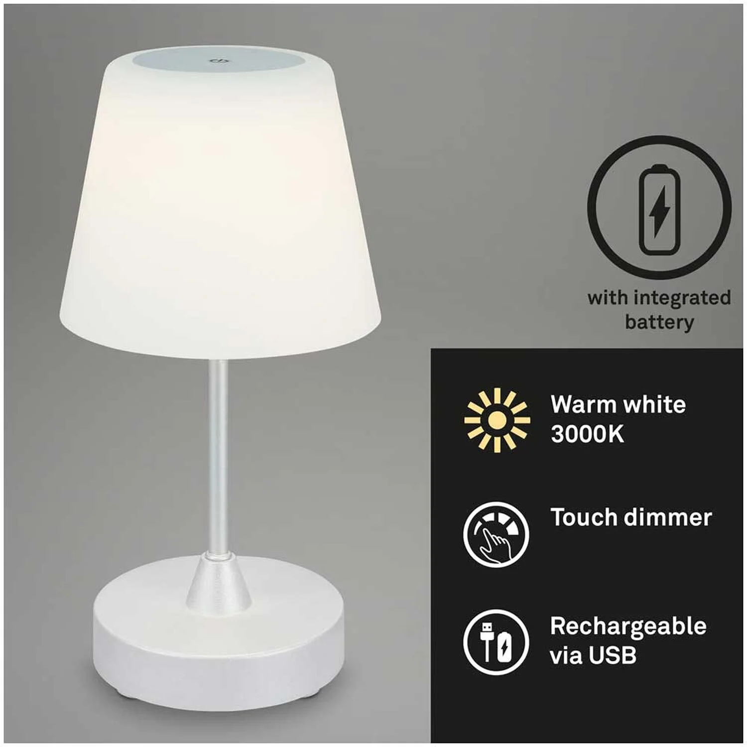 Brilo Mobiles Licht Compa Chrom-Matt Ø 12,5 Cm / 1 X LED / 3 W 1 Brilo Mobiles Licht Compa Chrom-Matt Ø 12,5 Cm / 1 X LED / 3 W