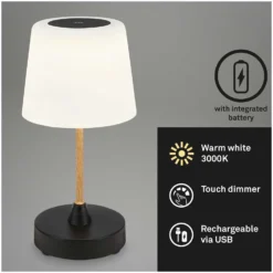 Brilo Mobiles Licht Compa Schwarz Ø 12,5 Cm / 1 X LED / 3 W