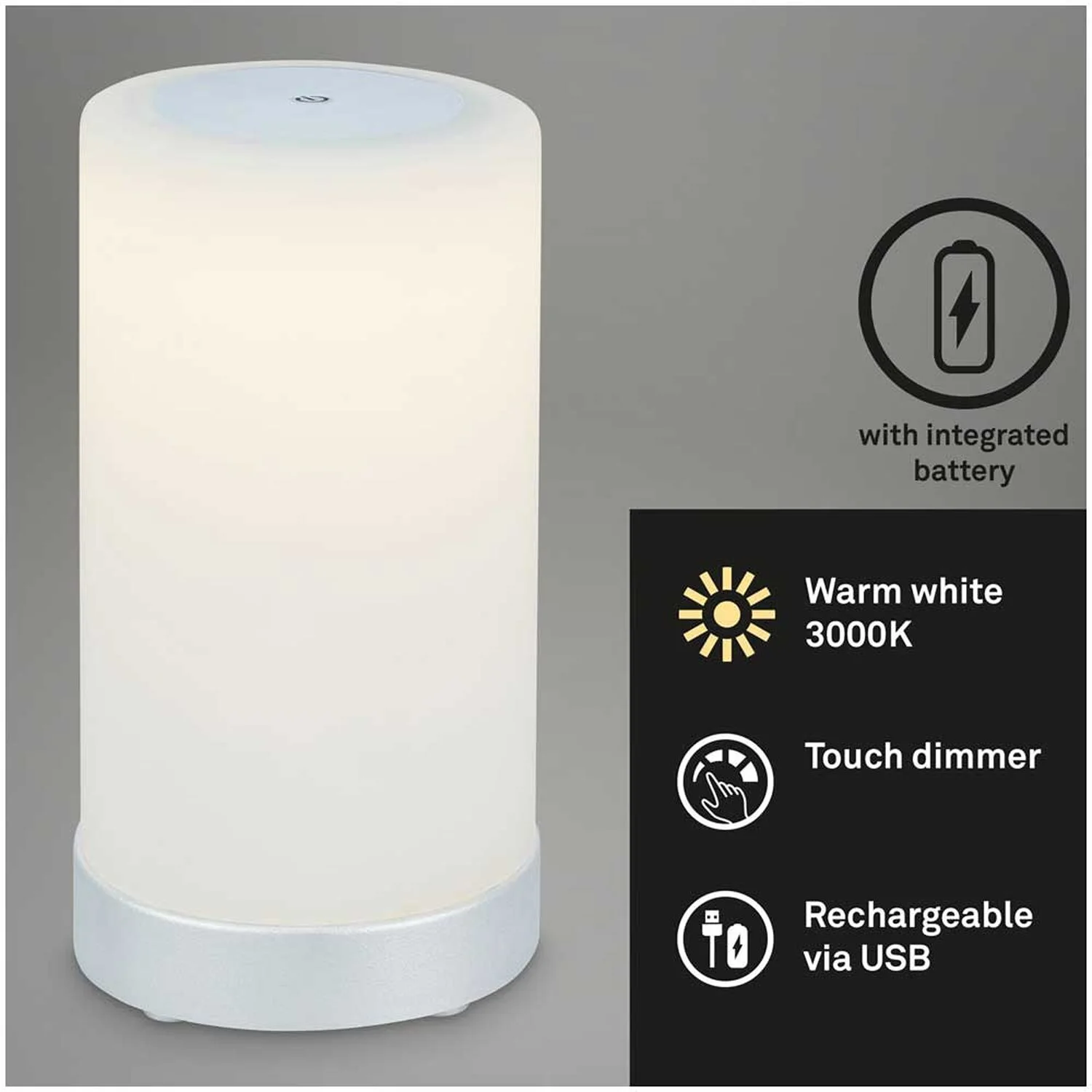 Brilo Akku-Tischleuchte Lama Chrom Matt 1 X LED / 3 W 2 Brilo Akku-Tischleuchte Lama Chrom Matt 1 X LED / 3 W – Bild 2