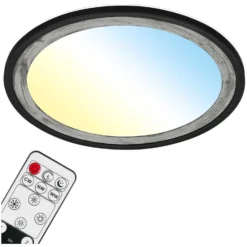 Brilo LED-Panel Slim Deco Schwarz-Silber Ø 420 Mm / 1 X LED / 22 W