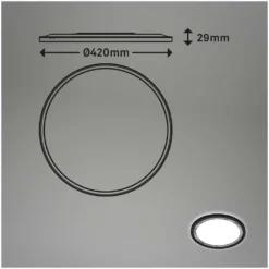 Brilo LED-Panel Slim Deco Schwarz-Silber Ø 420 Mm / 1 X LED / 22 W -Lampen & Leuchten affär 565514 8