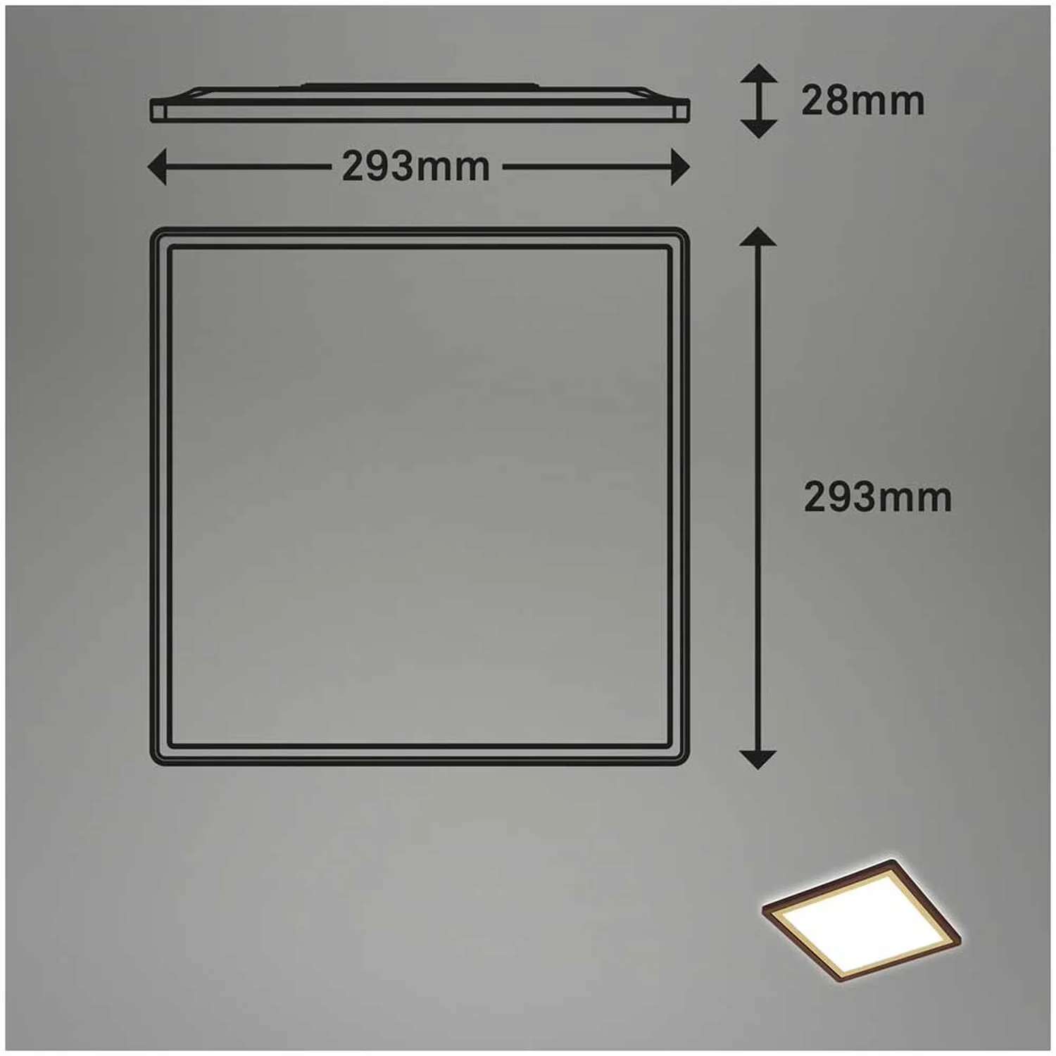 Brilo LED-Panel Slim Deco Braun-Gold 293 X 293 Mm / 1 X LED / 18 W 6 Brilo LED-Panel Slim Deco Braun-Gold 293 X 293 Mm / 1 X LED / 18 W – Bild 6