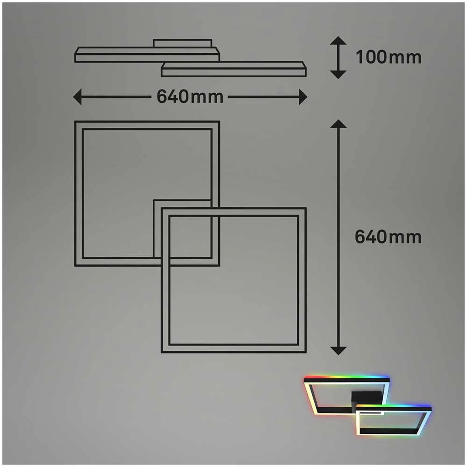 Brilo LED-Deckenleuchte Frame Back 2 X LED Schwarz 17 W 8 Brilo LED-Deckenleuchte Frame Back 2 X LED Schwarz 17 W – Bild 8