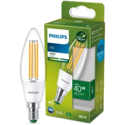 Philips LED-Leuchtmittel Kerze Klar Warmweiss E14 / 40 W / 3'000 K / 485 Lm -Lampen & Leuchten affär 566072 2