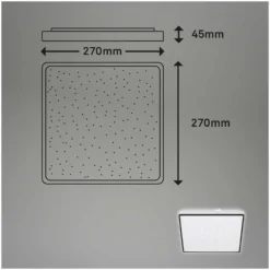 Brilo LED-Deckenleuchte Lino Schwarz 270 X 270 Mm / 1 X LED / 15 W -Lampen & Leuchten affär 566571 5