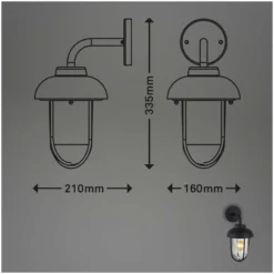 Brilo Aussenleuchte Strat IP44 Schwarz 1 X E27 / Max. 12 W -Lampen & Leuchten affär 566574 4