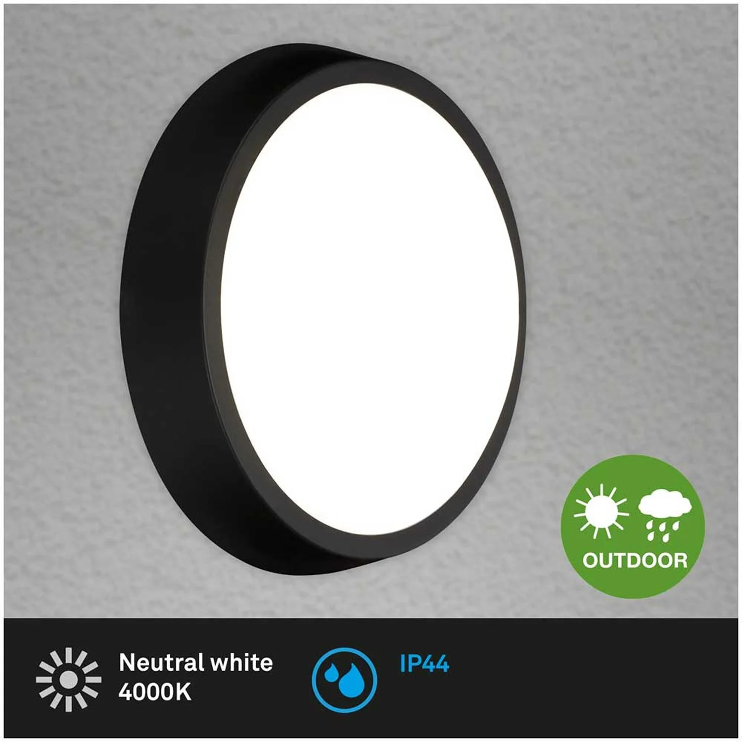 Brilo LED-Aussenleuchte Hagen Schwarz Ø 270 Mm / 1 X LED / 24 W 2 Brilo LED-Aussenleuchte Hagen Schwarz Ø 270 Mm / 1 X LED / 24 W – Bild 2