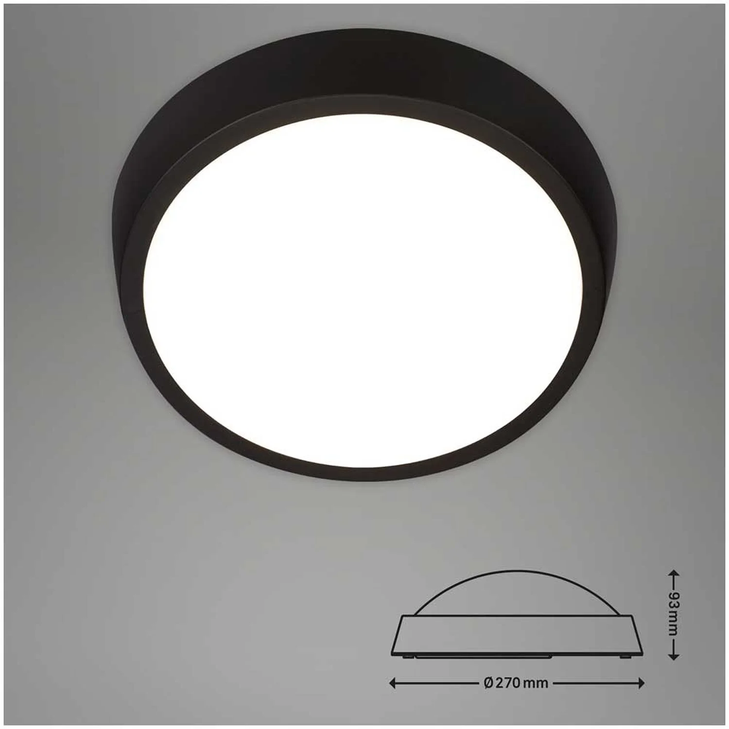Brilo LED-Aussenleuchte Hagen Schwarz Ø 270 Mm / 1 X LED / 24 W 4 Brilo LED-Aussenleuchte Hagen Schwarz Ø 270 Mm / 1 X LED / 24 W – Bild 4