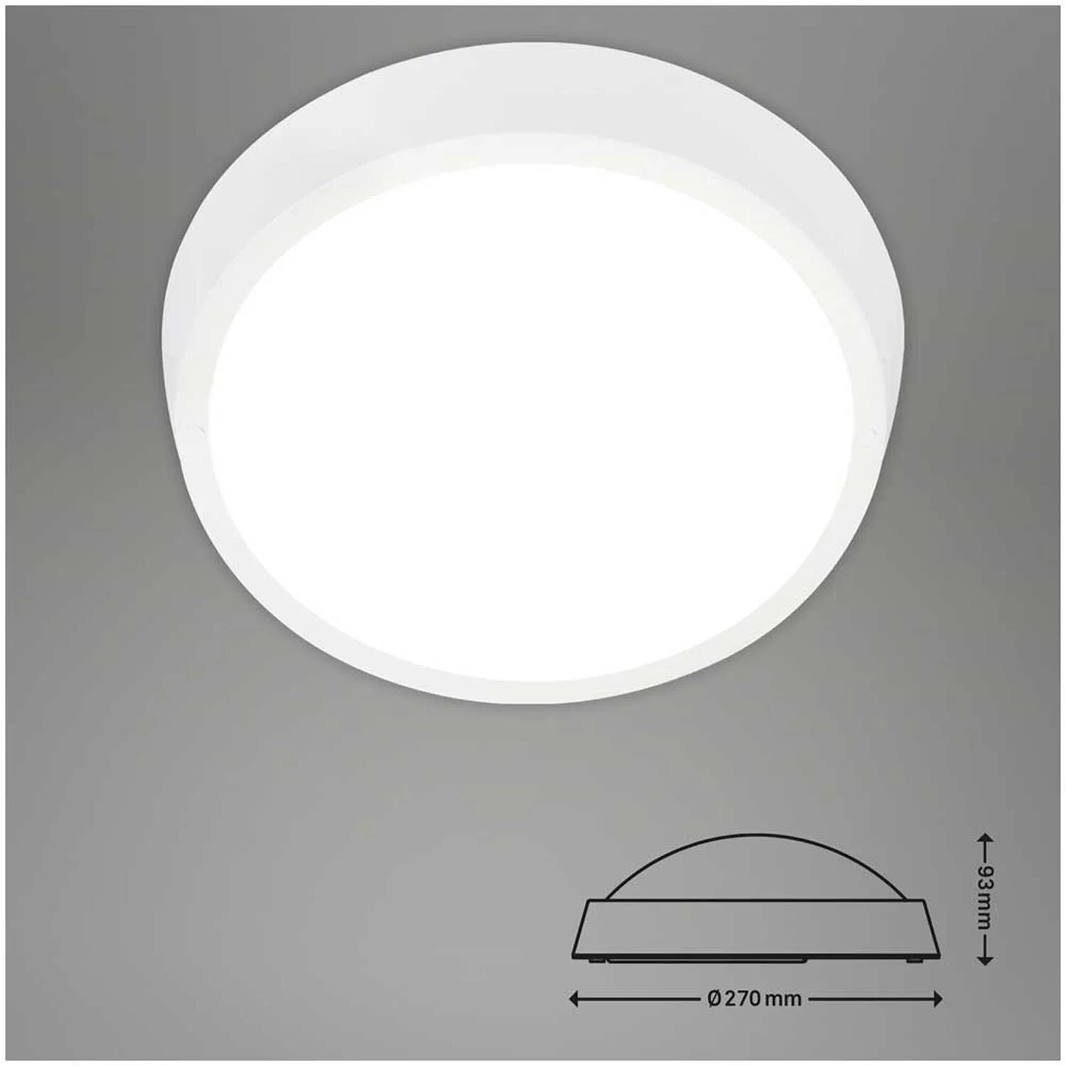 Brilo LED-Aussenleuchte Hagen Weiss Ø 270 Mm / 1 X LED / 24 W 5 Brilo LED-Aussenleuchte Hagen Weiss Ø 270 Mm / 1 X LED / 24 W – Bild 5