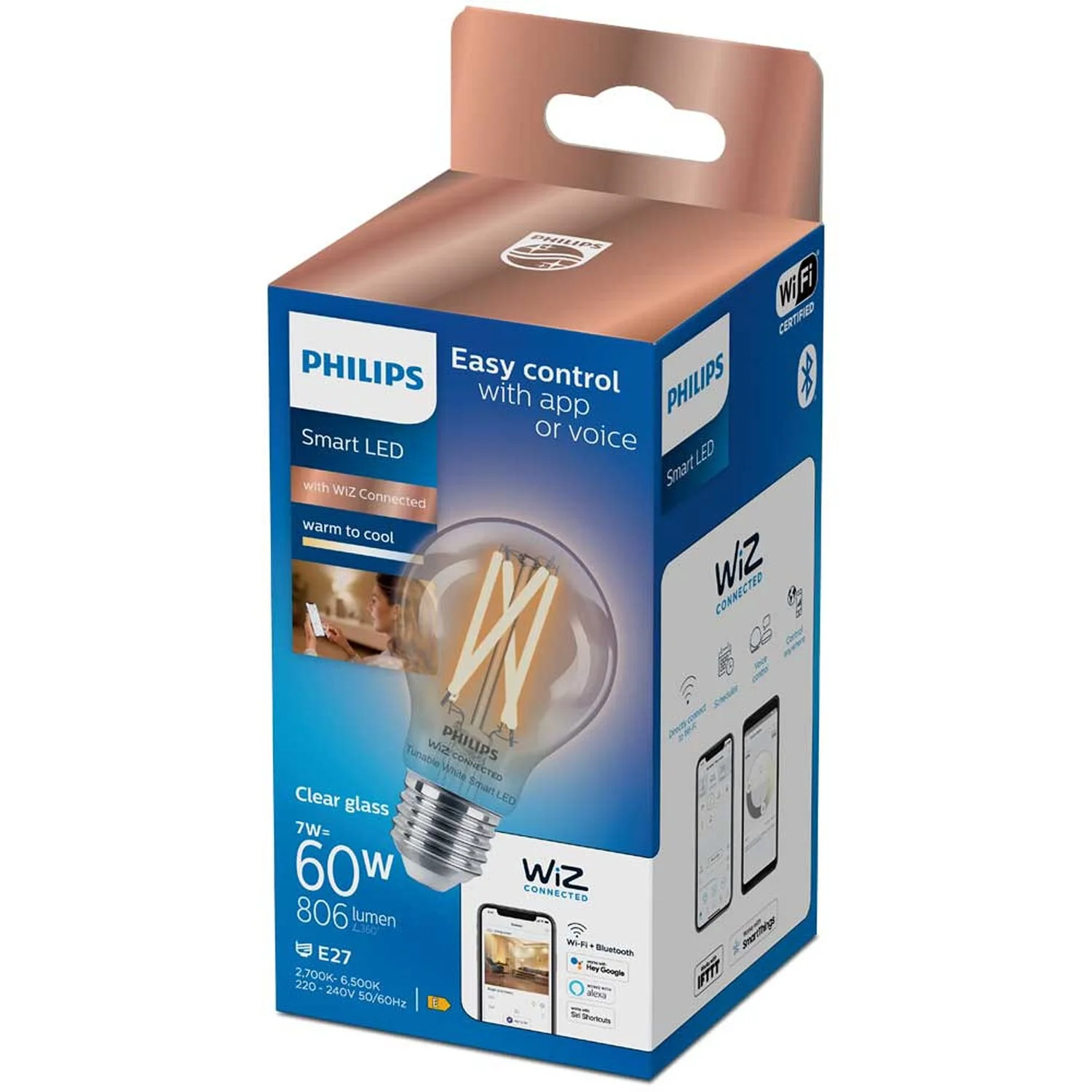 Philips Smart-LED Standard Filament Klar Dimmbar E27 / 60 W / 806 Lm 3 Philips Smart-LED Standard Filament Klar Dimmbar E27 / 60 W / 806 Lm – Bild 3