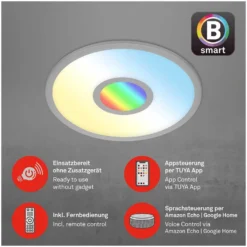 Brilo Panel Centro S Silberfarbig Ø 45 Cm / Höhe 6 Cm / 1 X LED / 24 W -Lampen & Leuchten affär 568454 12