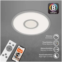 Brilo Panel Centro S Silberfarbig Ø 45 Cm / Höhe 6 Cm / 1 X LED / 24 W -Lampen & Leuchten affär 568454 6