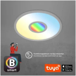 Brilo Panel Centro S Silberfarbig Ø 45 Cm / Höhe 6 Cm / 1 X LED / 24 W -Lampen & Leuchten affär 568454 7