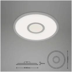 Brilo Panel Centro S Silberfarbig Ø 45 Cm / Höhe 6 Cm / 1 X LED / 24 W -Lampen & Leuchten affär 568454 8