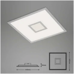 Brilo Panel Centro S Silberfarbig (HxBxT) 6 X 44,5 X 44,5 Cm / 1 X LED / 24 W 32 Brilo Panel Centro S Silberfarbig (HxBxT) 6 X 44,5 X 44,5 Cm / 1 X LED / 24 W -Lampen & Leuchten affär 568455 8