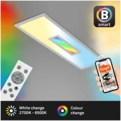 Brilo Panel Centro S Silberfarbig (HxBxT) 6 X 100 X 25 Cm / 1 X LED / 28 W