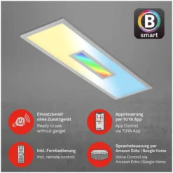 Brilo Panel Centro S Silberfarbig (HxBxT) 6 X 100 X 25 Cm / 1 X LED / 28 W -Lampen & Leuchten affär 568456 13